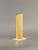 ALP0917 Alphard 37.5cm Table Lamp 12W LED in a Oak/Sand White/Frosted Finish