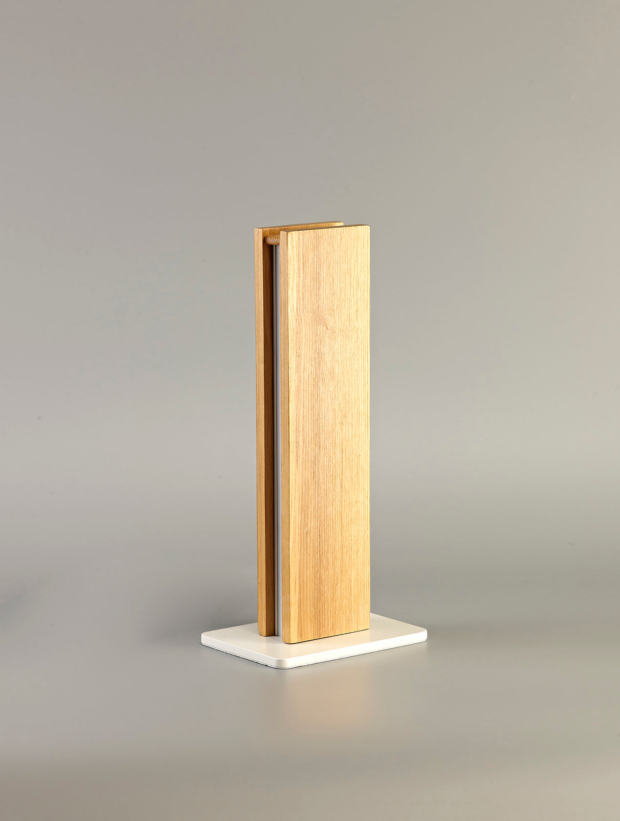 ALP0917 Alphard 37.5cm Table Lamp 12W LED in a Oak/Sand White/Frosted Finish