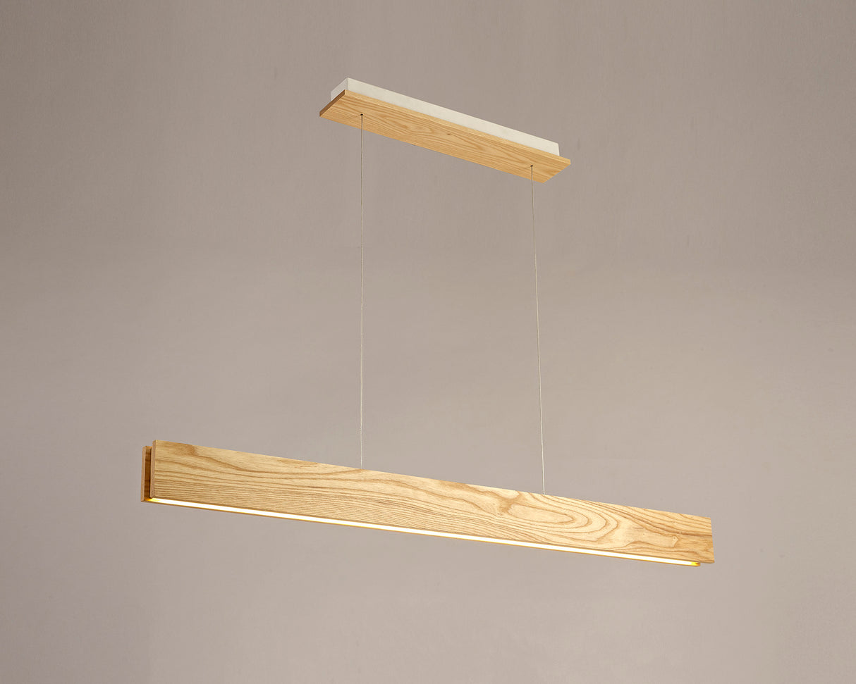 ALP7817 Alphard Pendant 40W LED in a Oak/Sand White/Frosted Finish