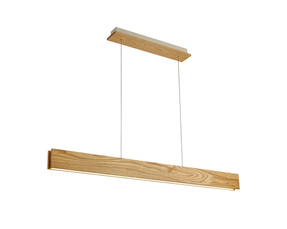 ALP7817 Alphard Pendant 40W LED in a Oak/Sand White/Frosted Finish