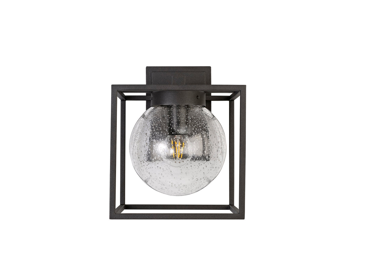 ANC1877 Ancha Wall Lamp 1 LIght IP54 Indoor/Outdoor Use in a Anthracite/Seeded Clear Finish