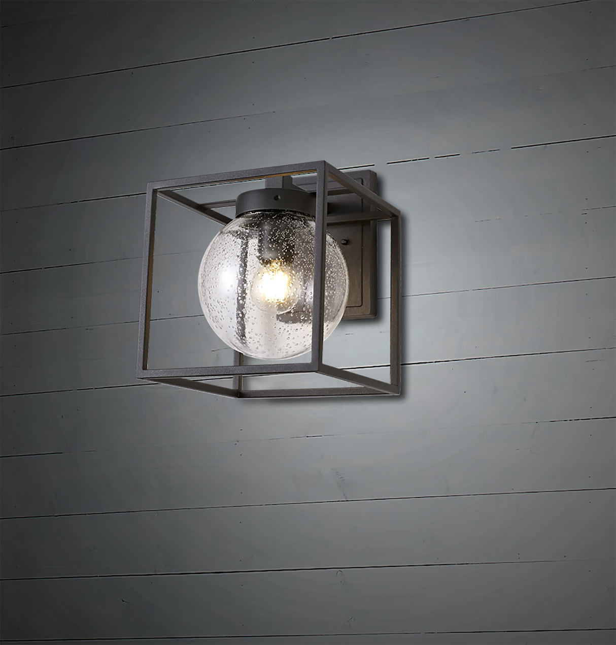 ANC1877 Ancha Wall Lamp 1 LIght IP54 Indoor/Outdoor Use in a Anthracite/Seeded Clear Finish