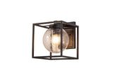 ANC1877 Ancha Wall Lamp 1 LIght IP54 Indoor/Outdoor Use in a Anthracite/Seeded Clear Finish