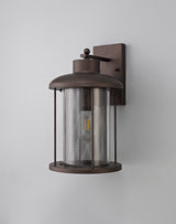 ARK1347 Arkab Extra Large Wall Lamp 1 Light IP54 Indoor/Outdoor Use in a Antique Bronze/Clear Finish