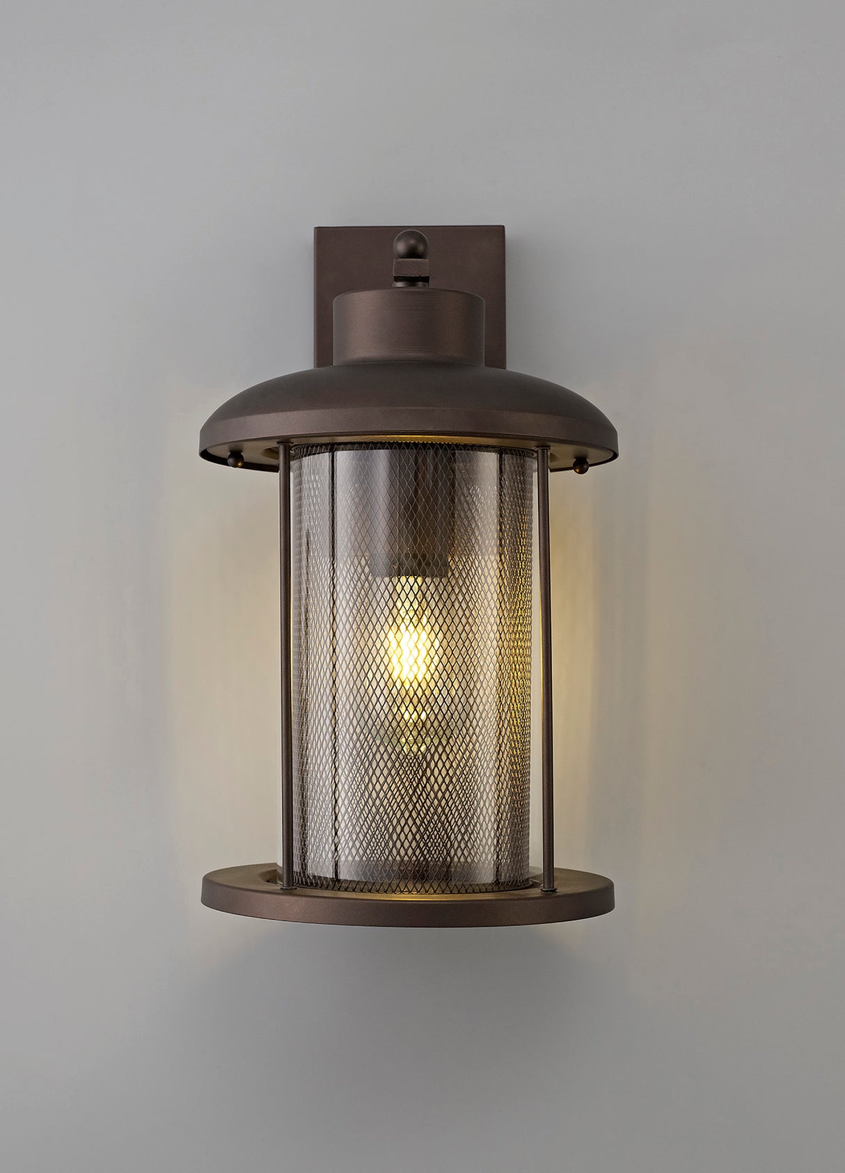 ARK1347 Arkab Extra Large Wall Lamp 1 Light IP54 Indoor/Outdoor Use in a Antique Bronze/Clear Finish