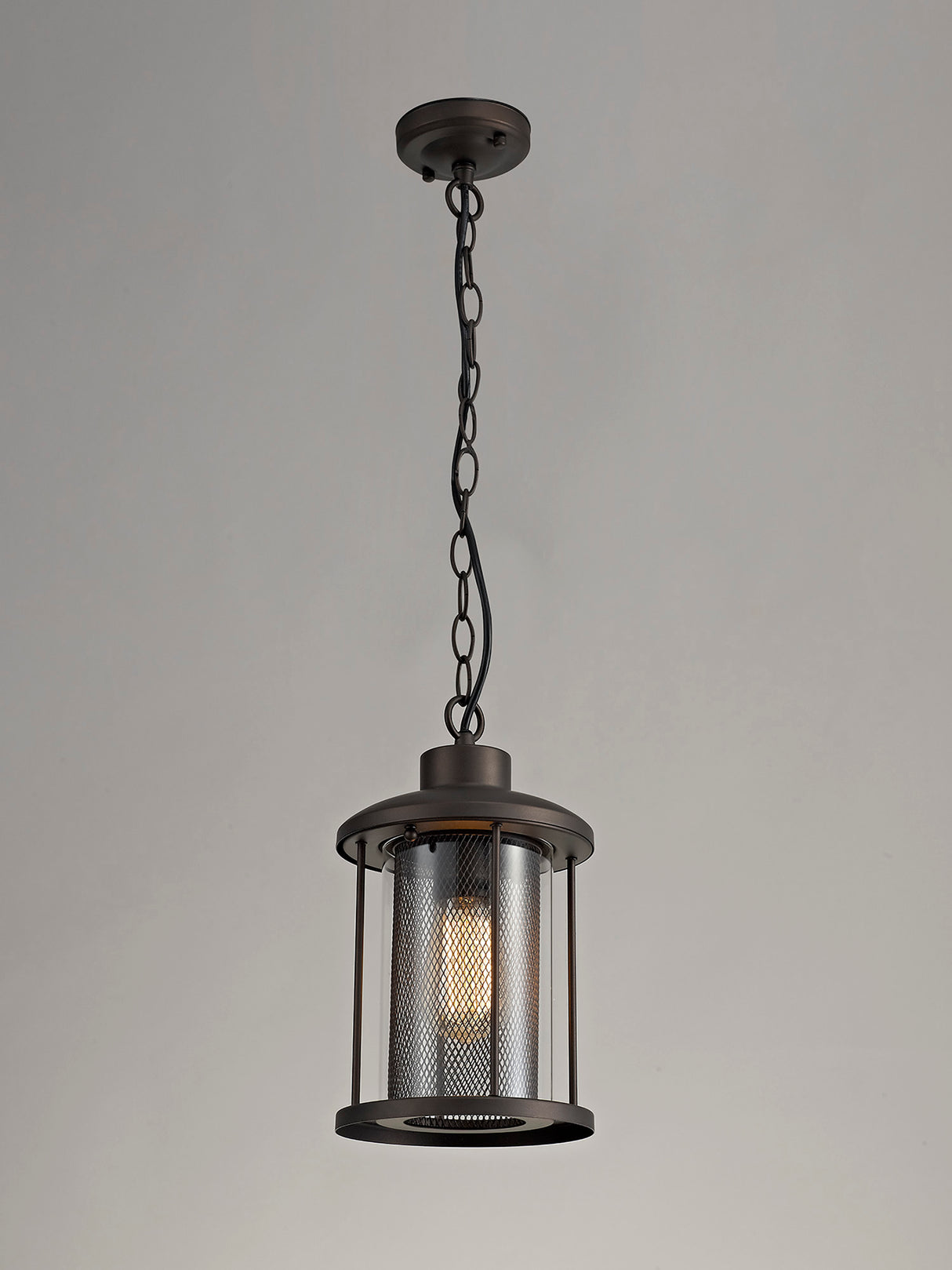 ARK6137 Arkab Pendant 1 Light IP54 Indoor/Outdoor Use in a Antique Bronze/Clear Finish