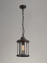 ARK6137 Arkab Pendant 1 Light IP54 Indoor/Outdoor Use in a Antique Bronze/Clear Finish