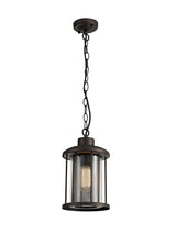 ARK6137 Arkab Pendant 1 Light IP54 Indoor/Outdoor Use in a Antique Bronze/Clear Finish