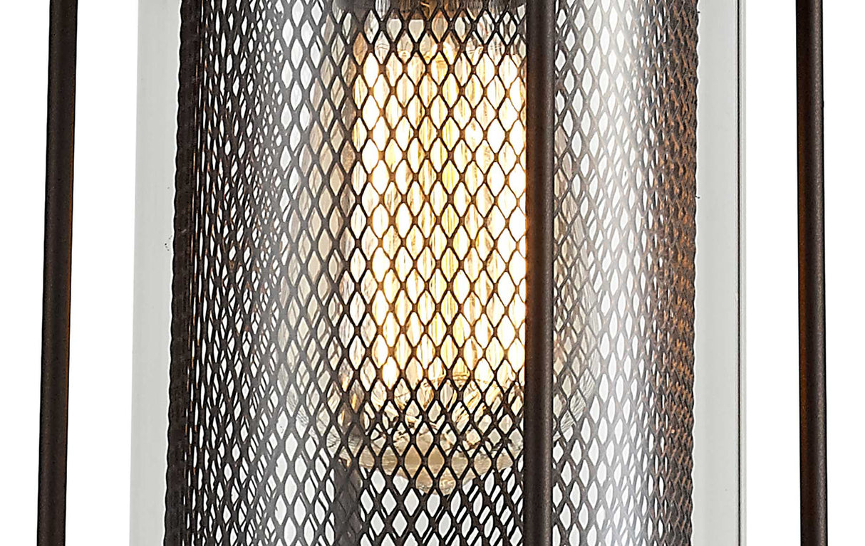 ARK6137 Arkab Pendant 1 Light IP54 Indoor/Outdoor Use in a Antique Bronze/Clear Finish