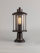 ARK7137 Arkab Pedestal Lamp 1 Light IP54 Indoor/Outdoor Use in a Antique Bronze/Clear Finish