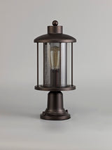 ARK7137 Arkab Pedestal Lamp 1 Light IP54 Indoor/Outdoor Use in a Antique Bronze/Clear Finish