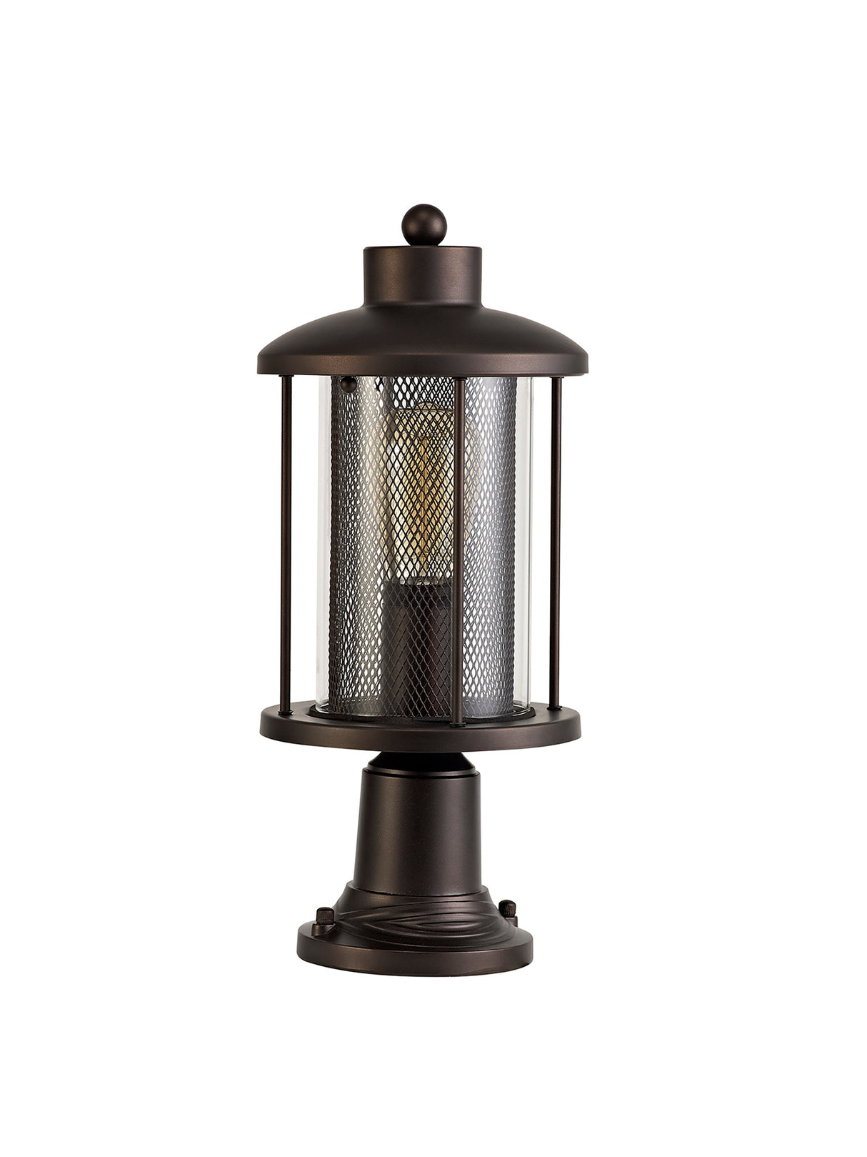 ARK7137 Arkab Pedestal Lamp 1 Light IP54 Indoor/Outdoor Use in a Antique Bronze/Clear Finish