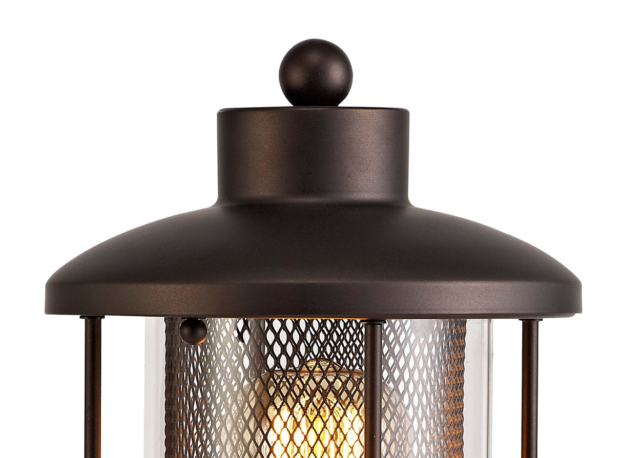 ARK7137 Arkab Pedestal Lamp 1 Light IP54 Indoor/Outdoor Use in a Antique Bronze/Clear Finish