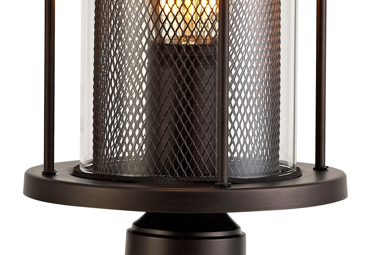 ARK7137 Arkab Pedestal Lamp 1 Light IP54 Indoor/Outdoor Use in a Antique Bronze/Clear Finish