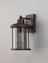 ARK9917 Arkab Large Wall Lamp 1 Light IP54 Indoor/Outdoor Use in a Antique Bronze/Clear Finish