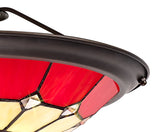 ATR5327 Atrik 35cm Non-electric Uplighter Shade in a Red/Cream/Aged Antique Brass/Clear Finish and Clear Crystal