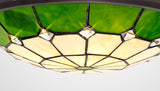 ATR7327 Atrik 35cm Non-Electric Uplighter Shade in a Green/Cream/Aged Antique Brass/Clear Finish and Clear Crystal