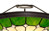 ATR7327 Atrik 35cm Non-Electric Uplighter Shade in a Green/Cream/Aged Antique Brass/Clear Finish and Clear Crystal