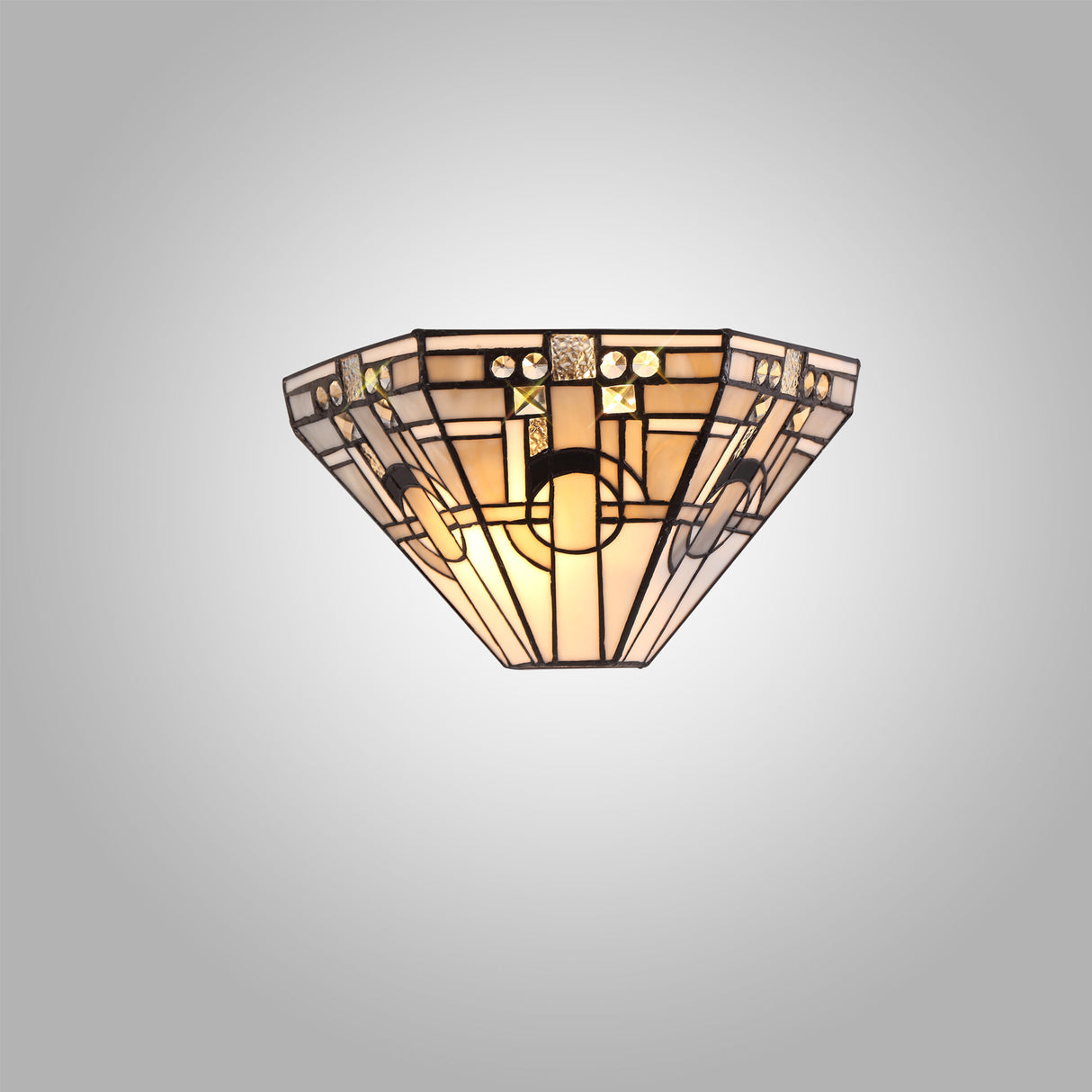 AVI7627 Avior Wall Lamp 2 Light in a Grey/White/Black/Clear Finish and Clear Crystal