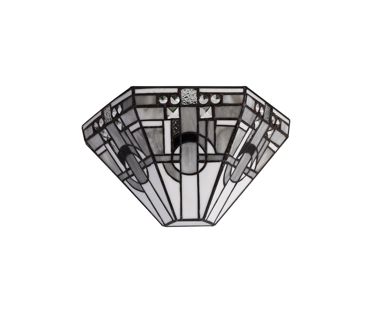 AVI7627 Avior Wall Lamp 2 Light in a Grey/White/Black/Clear Finish and Clear Crystal