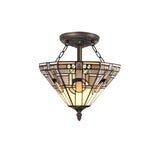 MAH0927 Mahasim Semi Ceiling Kit 2 Light in a Aged Antique Brass Finish