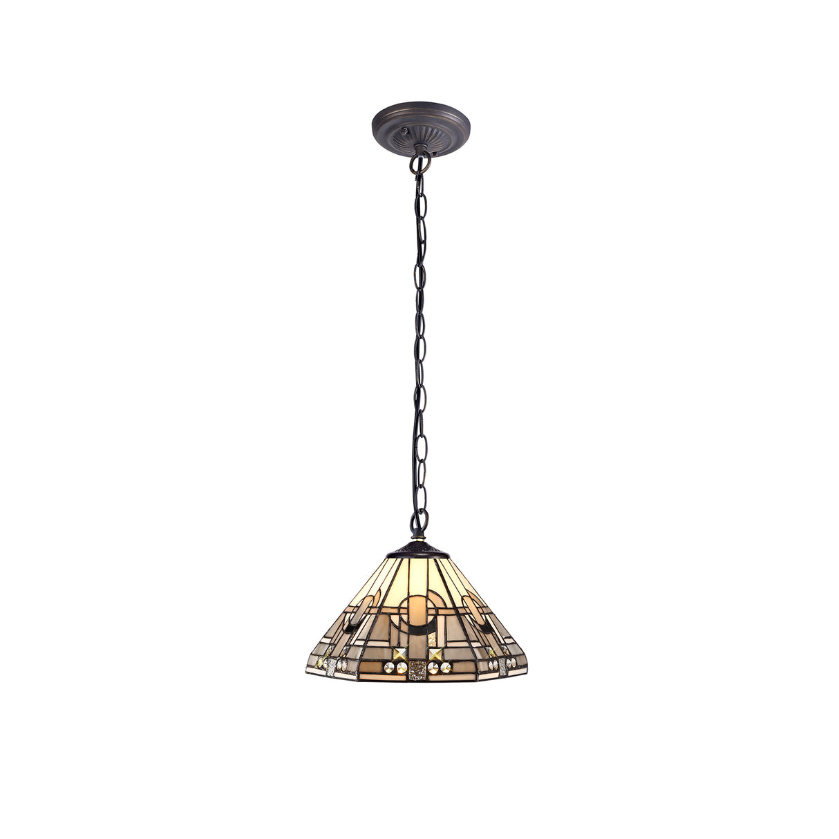 AVI5627 Avior 30cm Non-electric Shade in a Grey/White/Black/Clear Finish and Clear Crystal