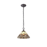 AVI5627 Avior 30cm Non-electric Shade in a Grey/White/Black/Clear Finish and Clear Crystal