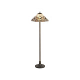 MAH6927 Mahasim 160cm Stepped Design Floor Lamp 2 Light in a Aged Antique Brass Finish