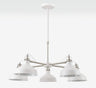 BEL1207 Belel Telescopic Pendant 5 Light in a Sand White/Satin Nickel/White Finish