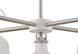 BEL1207 Belel Telescopic Pendant 5 Light in a Sand White/Satin Nickel/White Finish