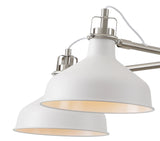 BEL1207 Belel Telescopic Pendant 5 Light in a Sand White/Satin Nickel/White Finish