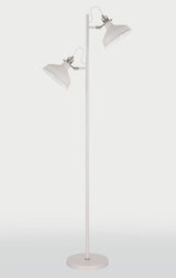 BEL1277 Belel 155cm Adjustable Floor Lamp 2 Light in a Sand White/Satin Nickel/White Finish