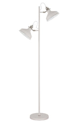 BEL1277 Belel 155cm Adjustable Floor Lamp 2 Light in a Sand White/Satin Nickel/White Finish