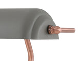 BEL2007 Belel 33.5cm Bankers Table Lamp 1 Light in a Sand Grey/Copper/White Finish