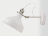 BEL2107 Belel Adjustable Wall Lamp 1 Light in a Sand White/Satin Nickel/White Finish