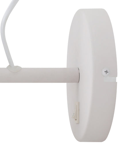 BEL2107 Belel Adjustable Wall Lamp 1 Light in a Sand White/Satin Nickel/White Finish