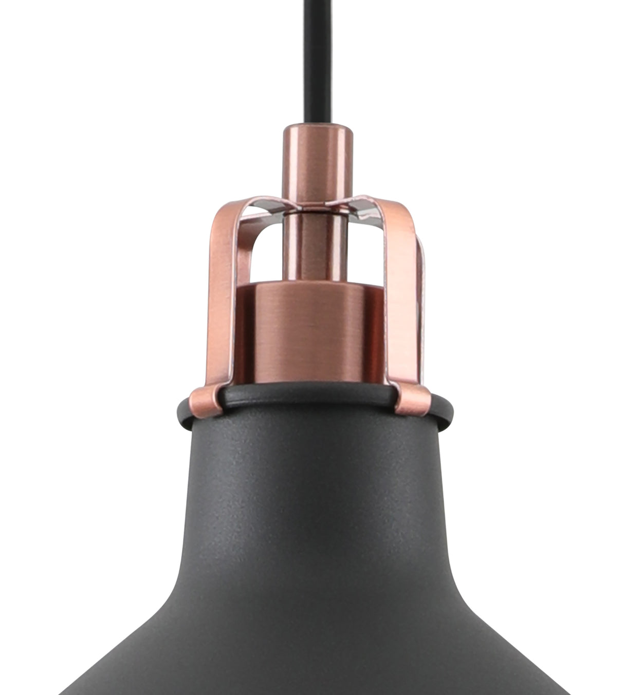 BEL3107 Belel Small Pendant 1 Light in a Graphite/Copper/White Finish