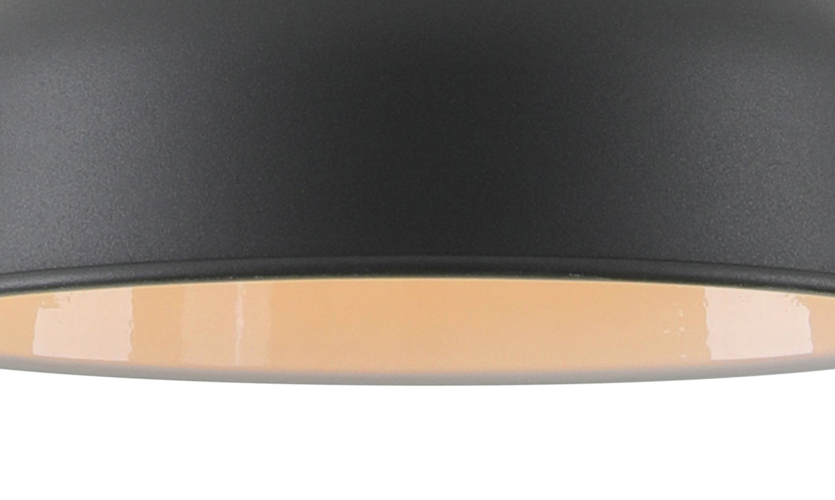 BEL3107 Belel Small Pendant 1 Light in a Graphite/Copper/White Finish