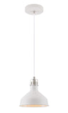 BEL5107 Belel Small Pendant 1 Light in a Sand White/Satin Nickel/White Finish