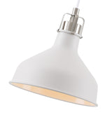 BEL5107 Belel Small Pendant 1 Light in a Sand White/Satin Nickel/White Finish