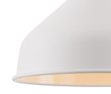 BEL5107 Belel Small Pendant 1 Light in a Sand White/Satin Nickel/White Finish