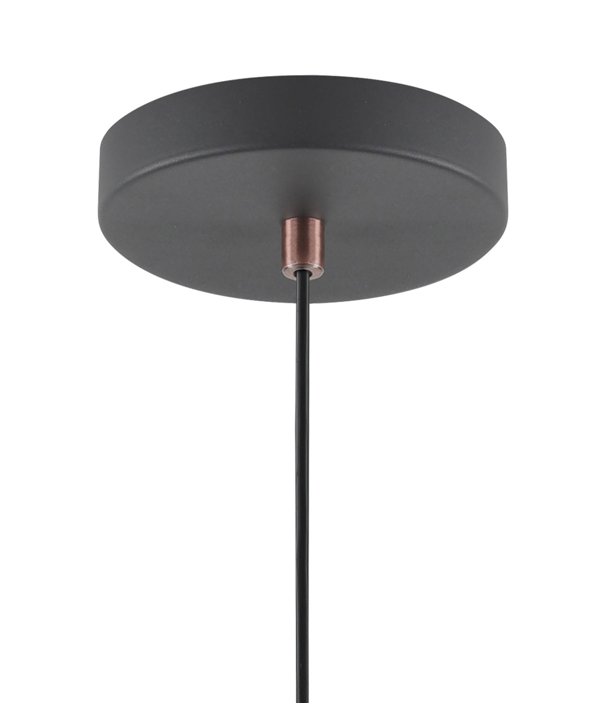 BEL6107 Belel Medium Pendant 1 Light in a Graphite/Copper/White Finish