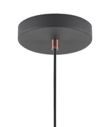 BEL6107 Belel Medium Pendant 1 Light in a Graphite/Copper/White Finish