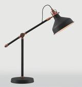 BEL6177 Belel 36cm Adjustable Table Lamp 1 Light in a Graphite/Copper/White Finish