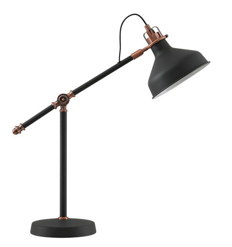 BEL6177 Belel 36cm Adjustable Table Lamp 1 Light in a Graphite/Copper/White Finish