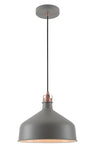 BEL7107 Belel Medium Pendant 1 Light in a Sand Grey/Copper/White Finish