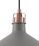 BEL7107 Belel Medium Pendant 1 Light in a Sand Grey/Copper/White Finish