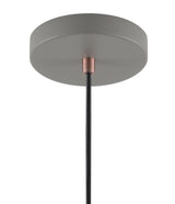 BEL7107 Belel Medium Pendant 1 Light in a Sand Grey/Copper/White Finish