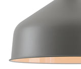 BEL7107 Belel Medium Pendant 1 Light in a Sand Grey/Copper/White Finish