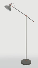 BEL8007 Belel 154cm Adjustable Floor Lamp 1 Light in a Sand Grey/Copper/White Finish